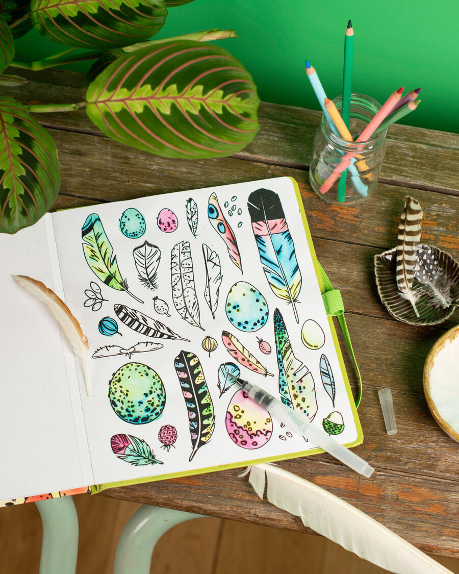 Quaderno da colorare acquerello magico - Il giardino