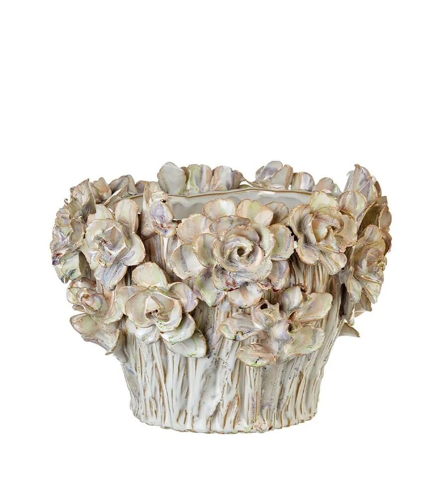 Vaso Piccolo L'Oca Nera - Gres Decoro Floreale Ø24x19h cm