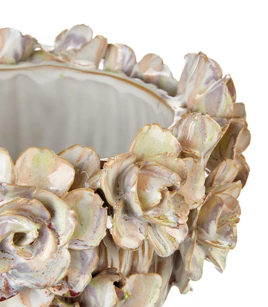 Vaso Piccolo L'Oca Nera - Gres Decoro Floreale Ø24x19h cm