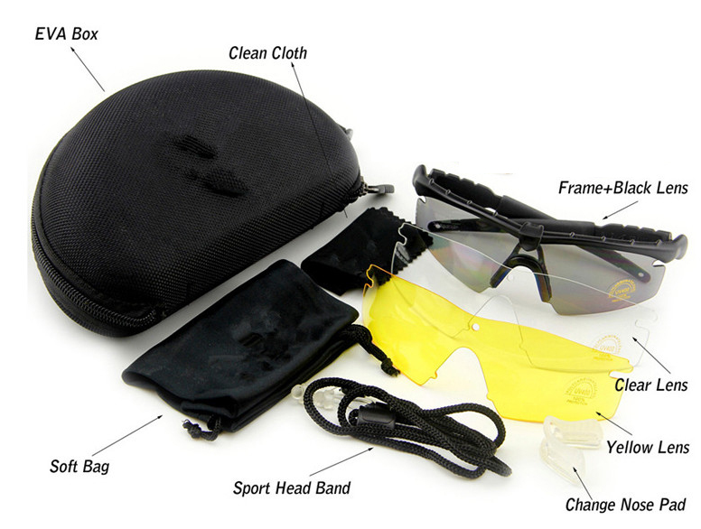 OPENLAND Occhiale Balistico Kit 3 Lenti