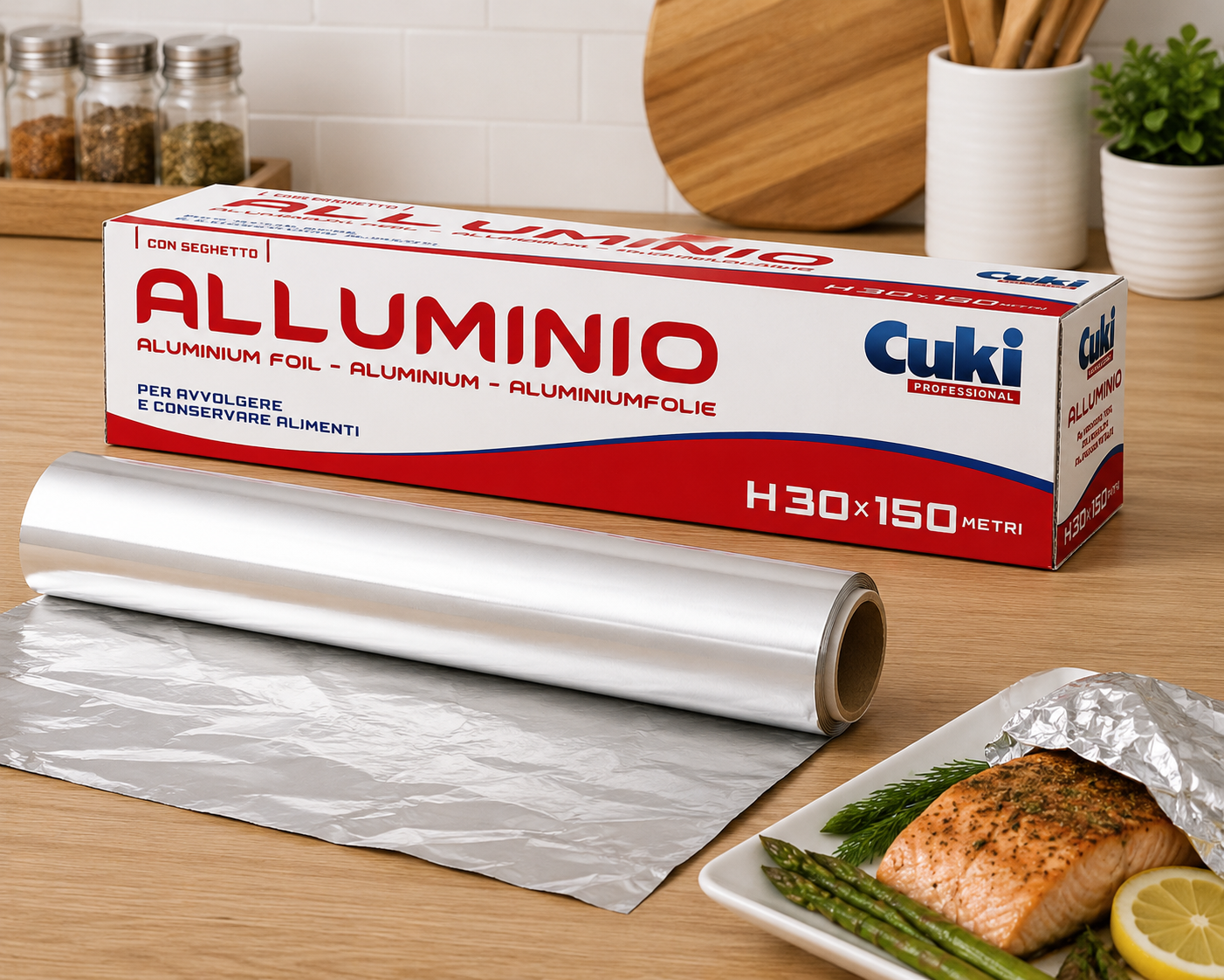 Alluminio da Cucina rotolo 300 mm x 150 mt CUKI