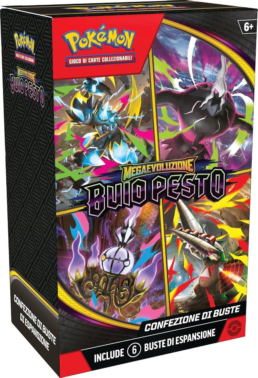 Pokémon: confezione di buste dell’espansione Megaevoluzione - Buio Pesto del GCC Pokémon (6 buste di espansione), Edizione in Italiano