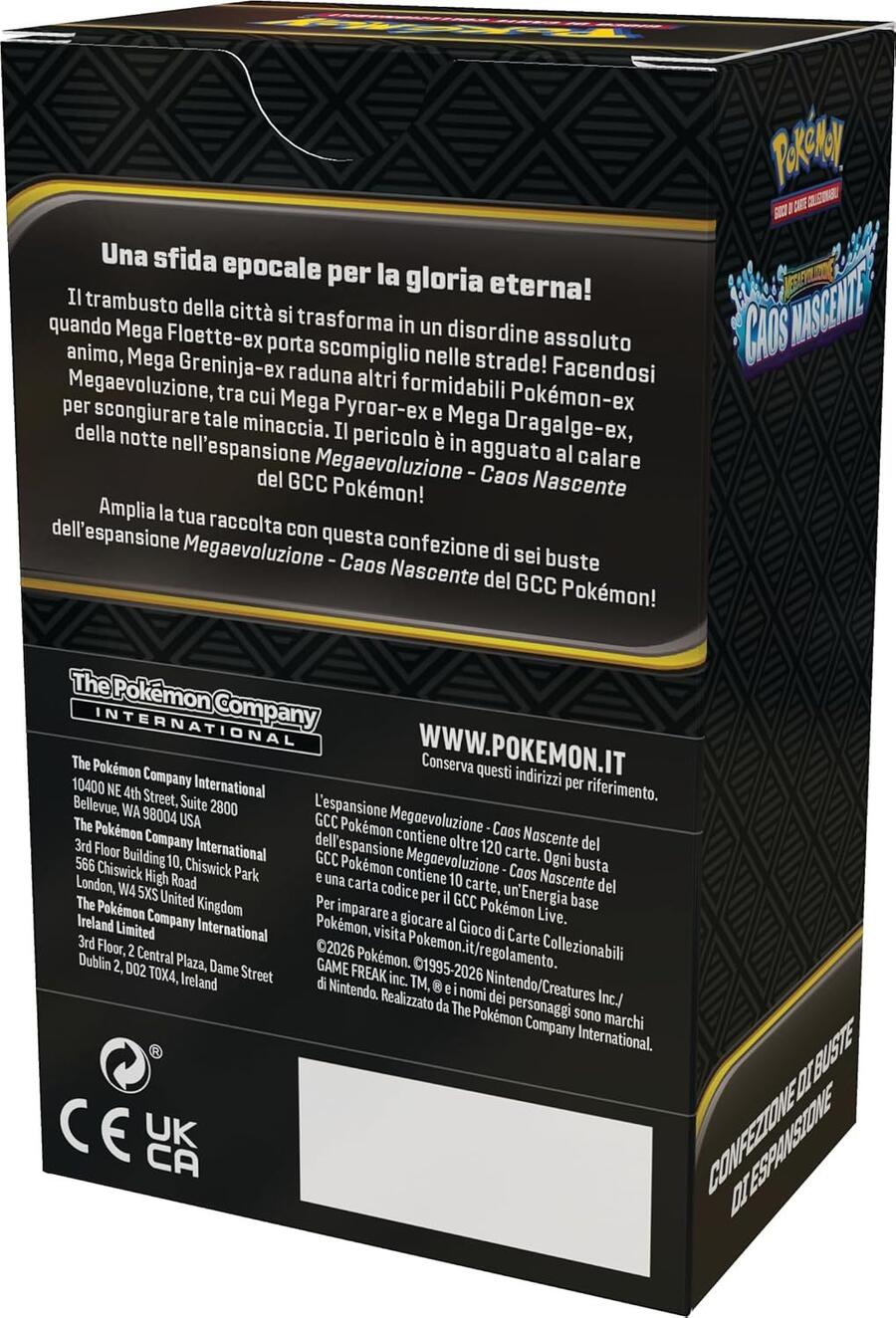 Pokémon: confezione di buste dell’espansione Megaevoluzione - Caos Nascente del GCC Pokémon (sei buste di espansione), Edizione in Italiano