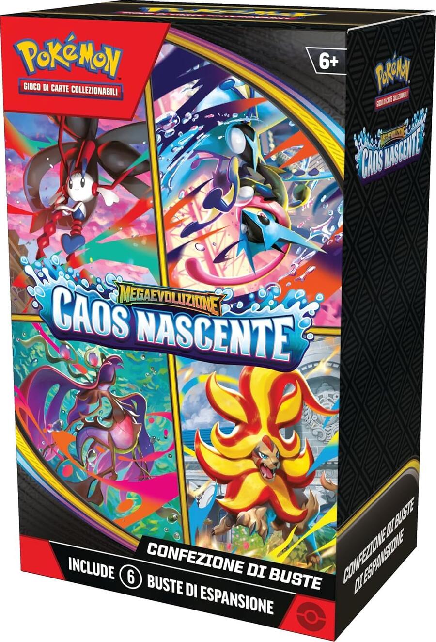 Pokémon: confezione di buste dell’espansione Megaevoluzione - Caos Nascente del GCC Pokémon (sei buste di espansione), Edizione in Italiano