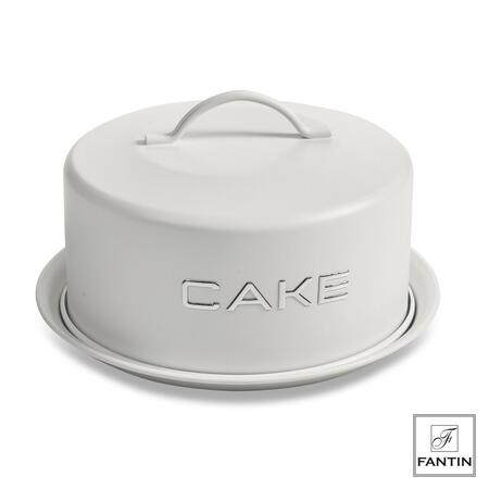 Fantin - Contenitore Porta Torta Bianco in Latta "Cake" Ø28,5xH12,5 cm