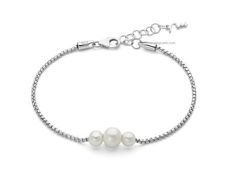 PBR3616 Bracciale Miluna Argento con 3 Perle