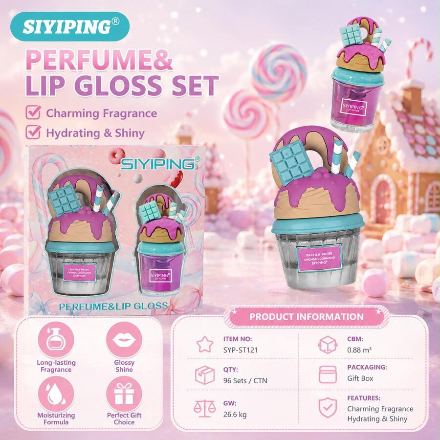 Siyiping Set Perfume & Lip Gloss Sweet Delicious