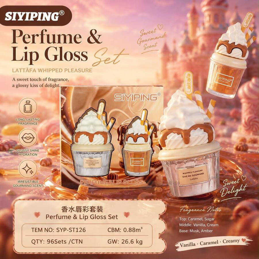 Siyiping Set Perfume & Lip Gloss Sweet Gourmand Scent
