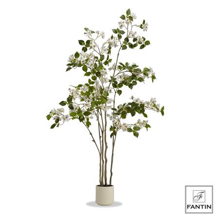 Fantin - Pianta Bougainvillea Artificiale con Vaso Bianco H170 cm