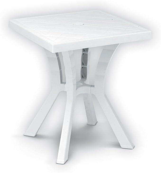TAVOLO TAVOLINO QUADRATO BIANCO 60X60 ARREDO GIARDINO