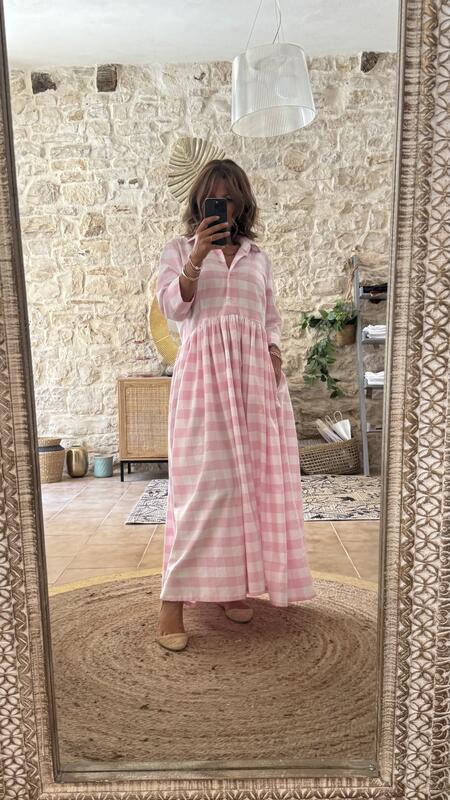 Chemisier Lavinia vichy Pink 