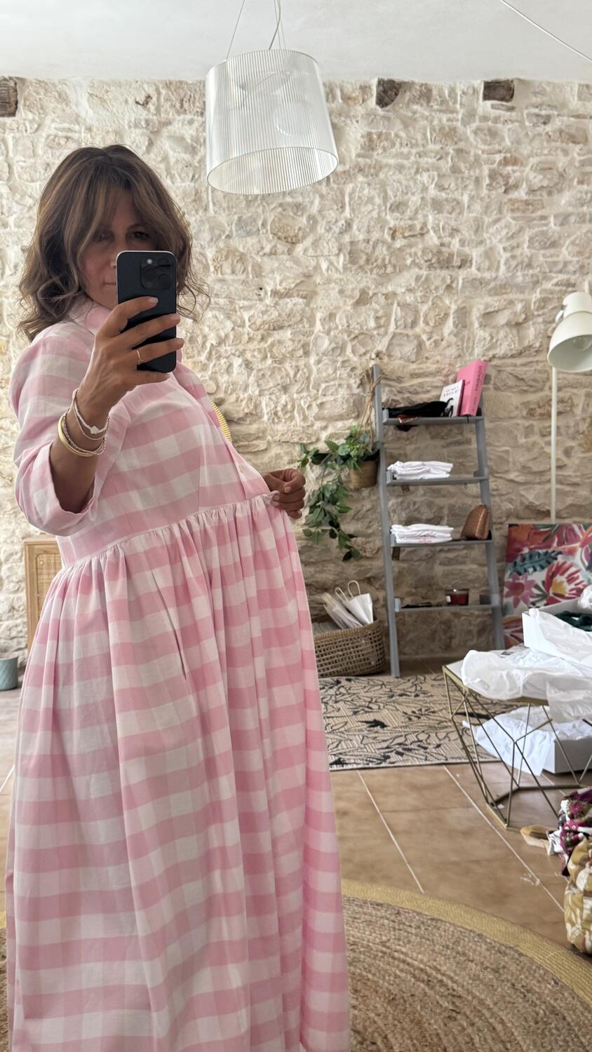 Chemisier Lavinia vichy Pink 