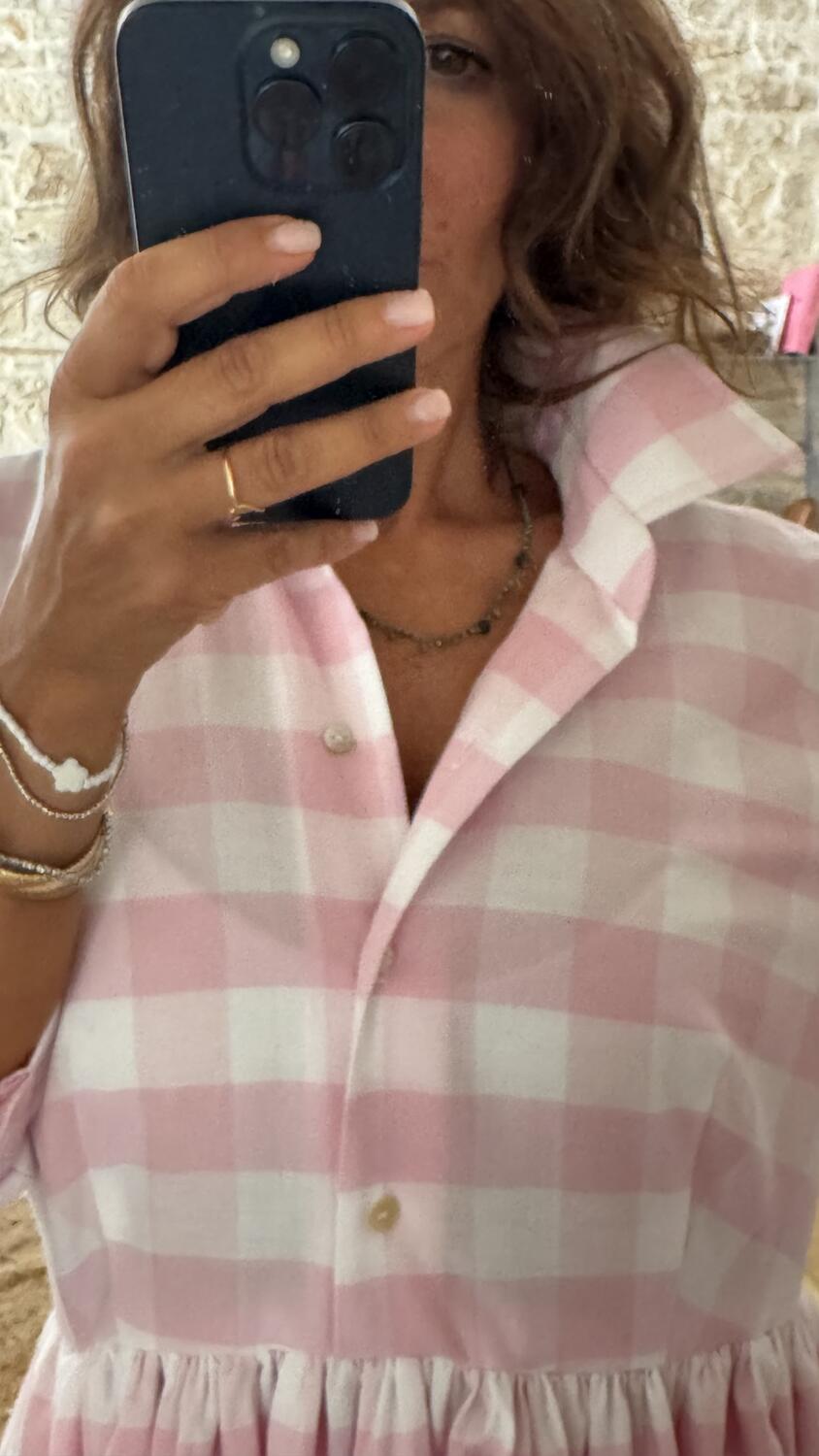 Chemisier Lavinia vichy Pink 