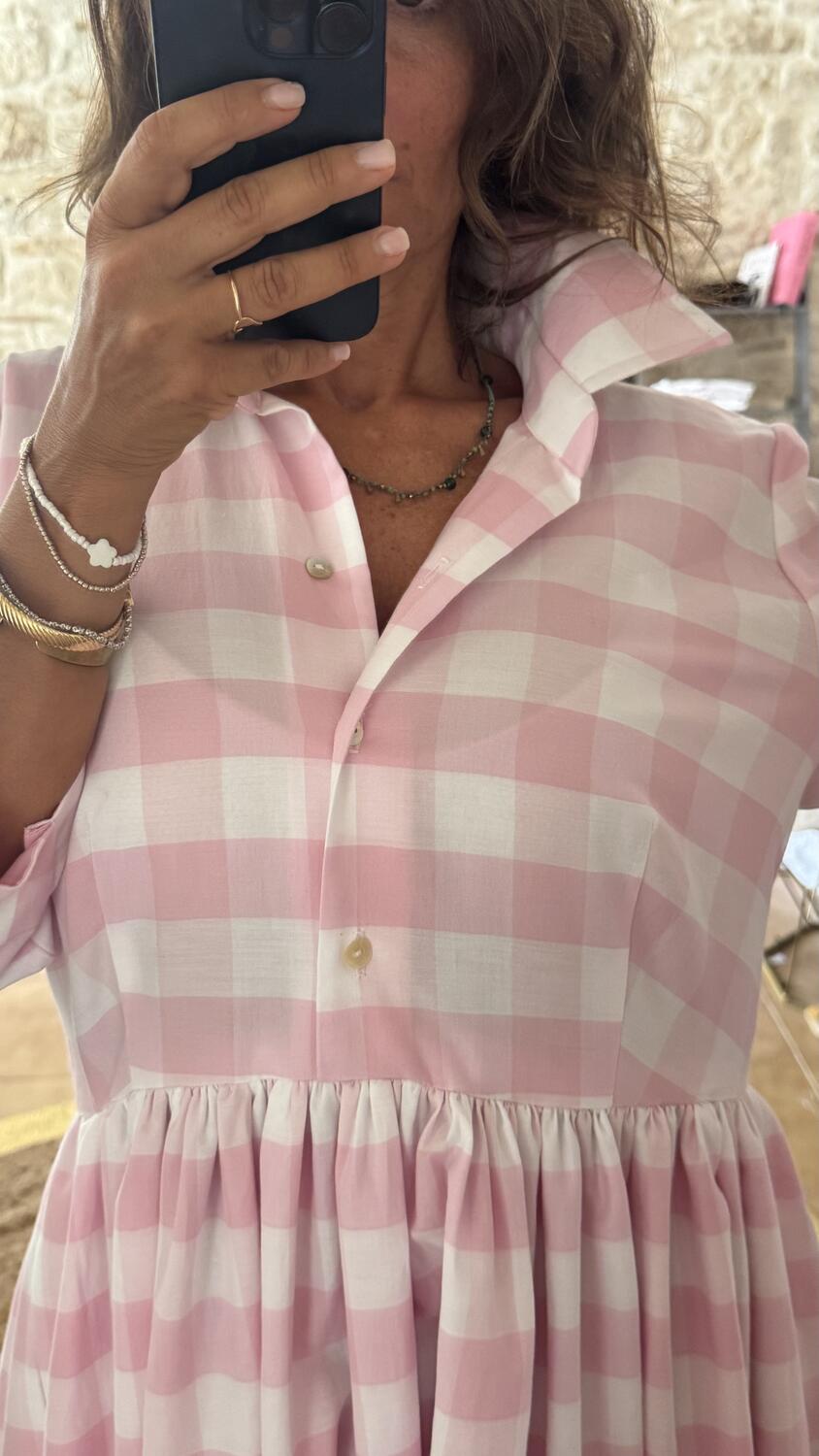 Chemisier Lavinia vichy Pink 