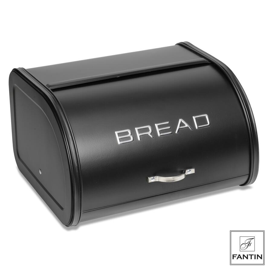 Fantin - Contenitore Porta Pane Nero in Latta "Bread" 30x26xH17 cm