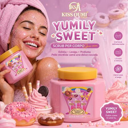 Kiss Oumi Scrub Corpo da 500 Gr Yumily Sweet [Conf. da 12 pezzi]