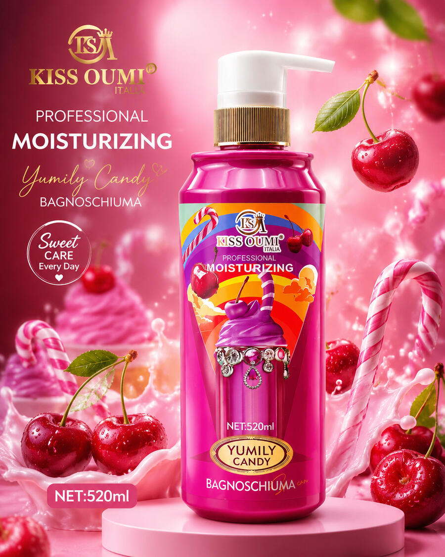 Kiss Oumi Bagnoschiuma da 520 Ml Yumily Candy [Conf. da 12 pezzi ]