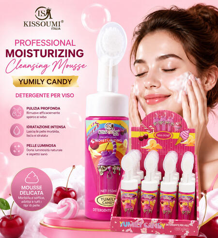 Kiss Oumi Mousse Detergente Viso Da 150 ml Yumily Candy [Conf. da 12 pezzi]