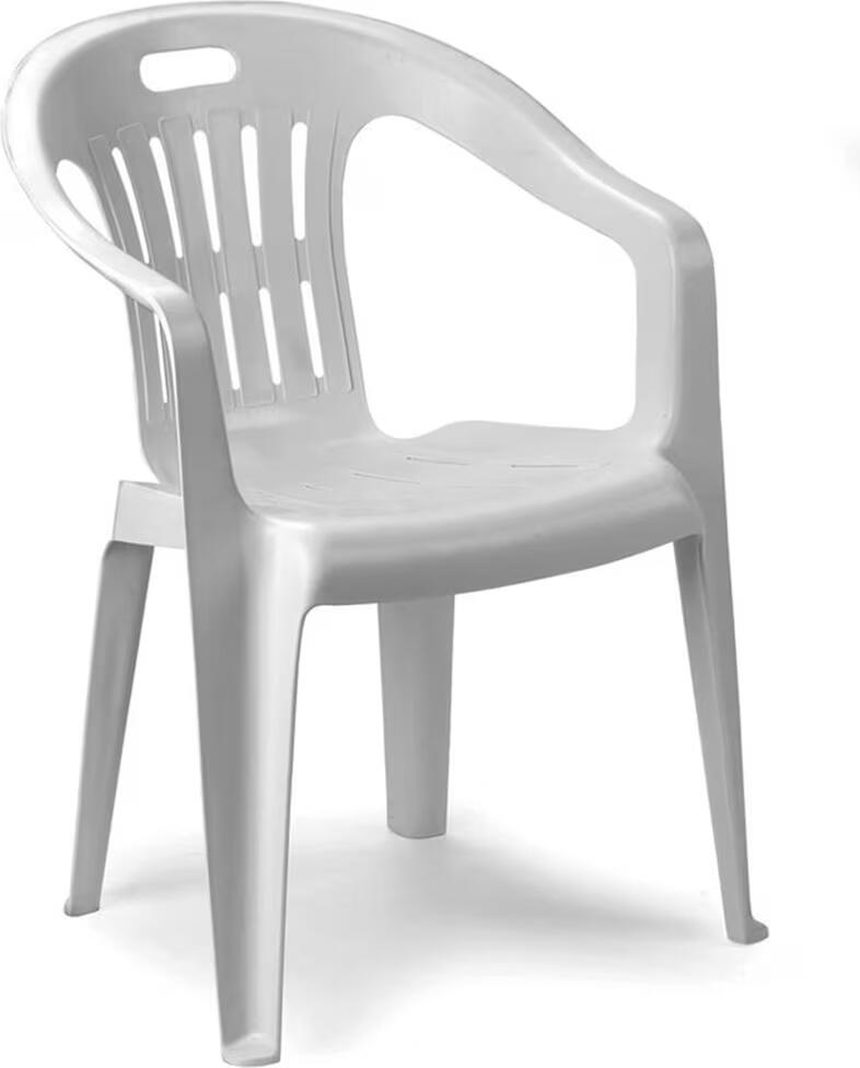 Sedia da Giardino Impilabile Poltrona Piona Progarden Sedie con Braccioli da Esterno in Plastica Bianca