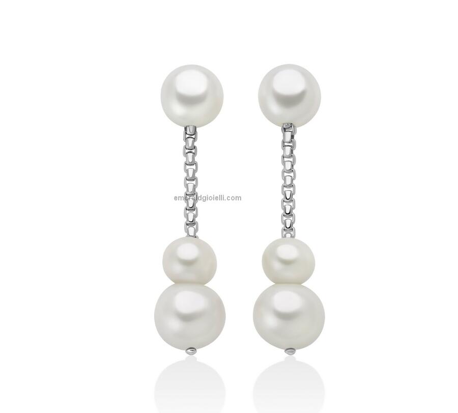 PER2768 Orecchini in Argento con perle pendenti Miluna 