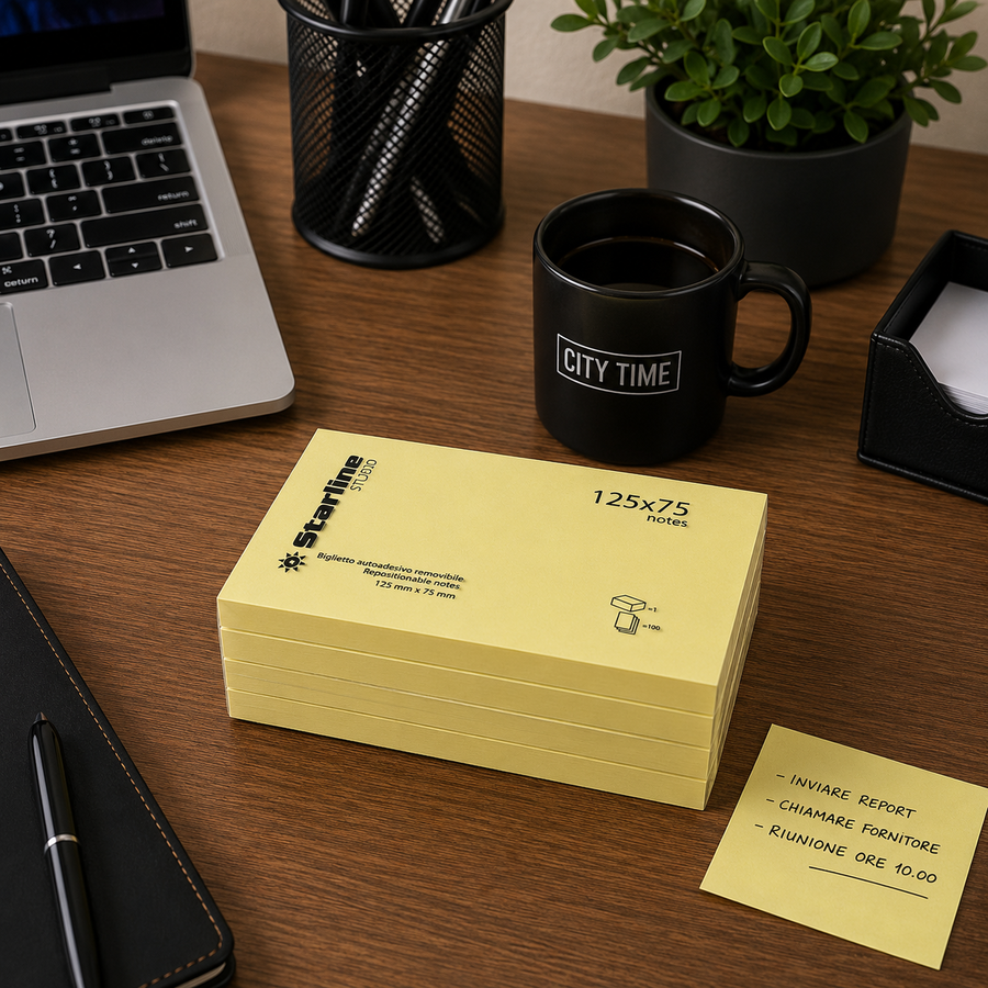 Blocchetto Adesivo tipo POST-IT 655 100 ff 75 x 125 mm STARLINE - conf. 12 pz