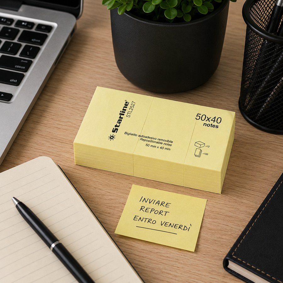 Blocchetto Adesivo tipo POST-IT 653 100 ff 50x40 mm STARLINE - conf. 12 pz