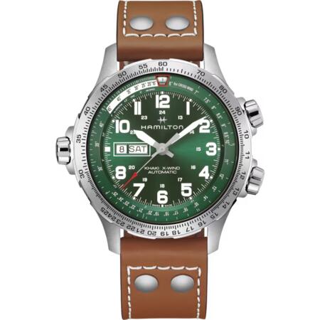 HAMILTON KHAKI AVIATION X-WIND DAY DATE AUTO 