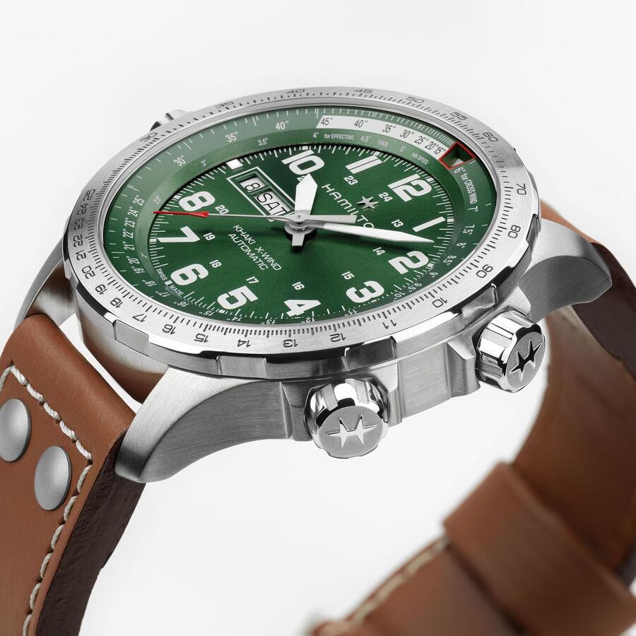 HAMILTON KHAKI AVIATION X-WIND DAY DATE AUTO 