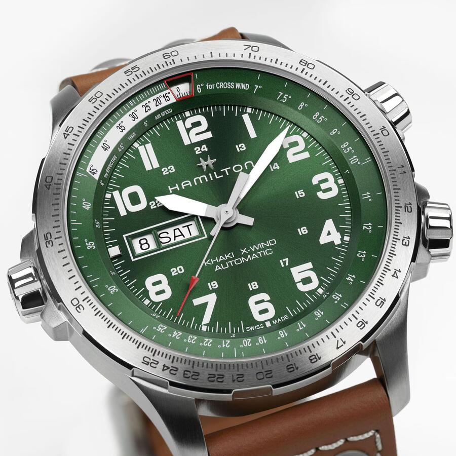 HAMILTON KHAKI AVIATION X-WIND DAY DATE AUTO 