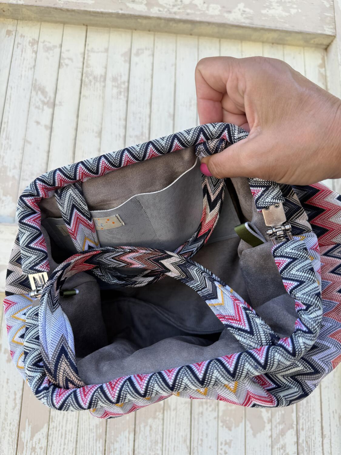 Soft Bag zig zag grigi