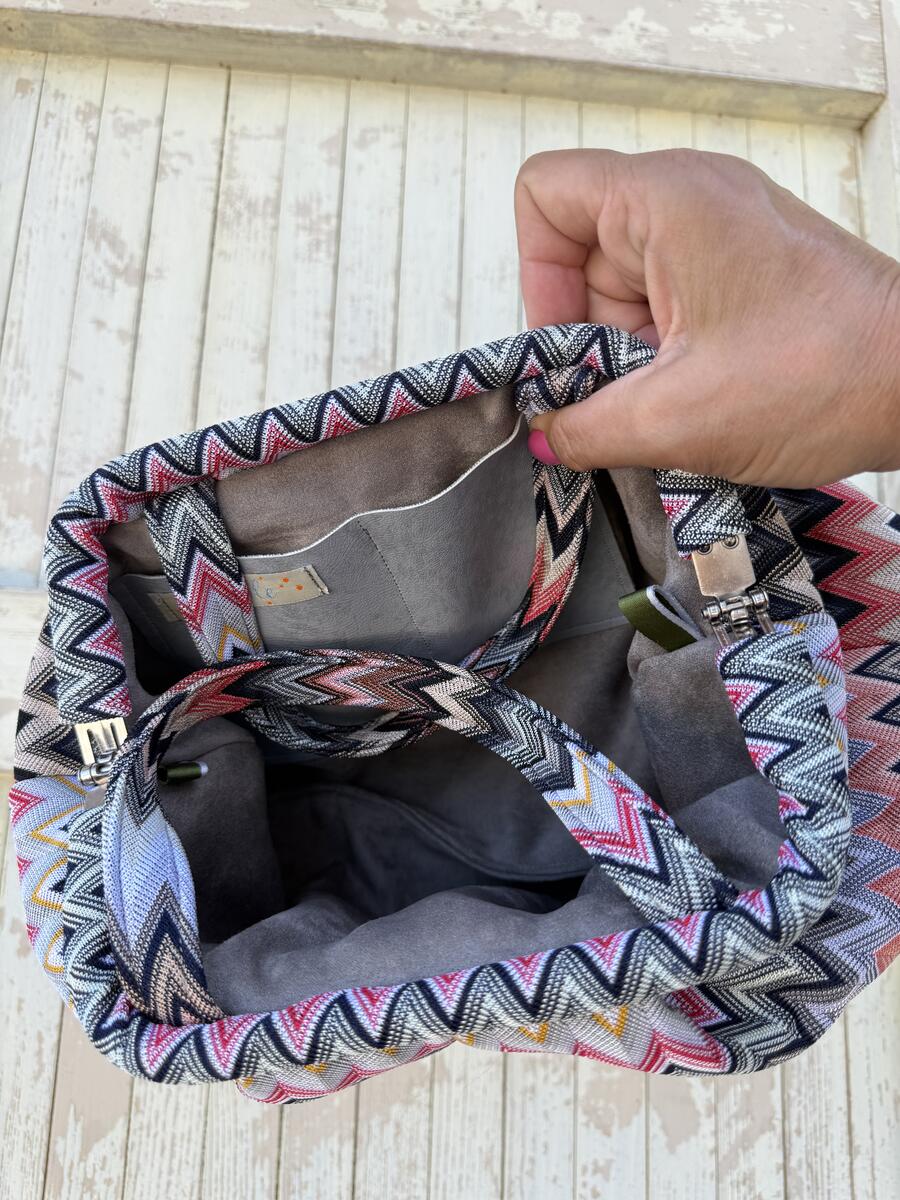 Soft Bag zig zag grigi