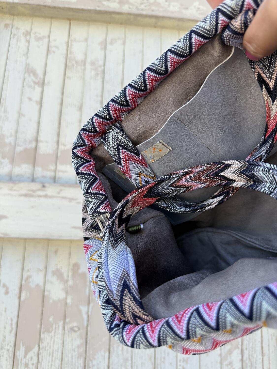 Soft Bag zig zag grigi