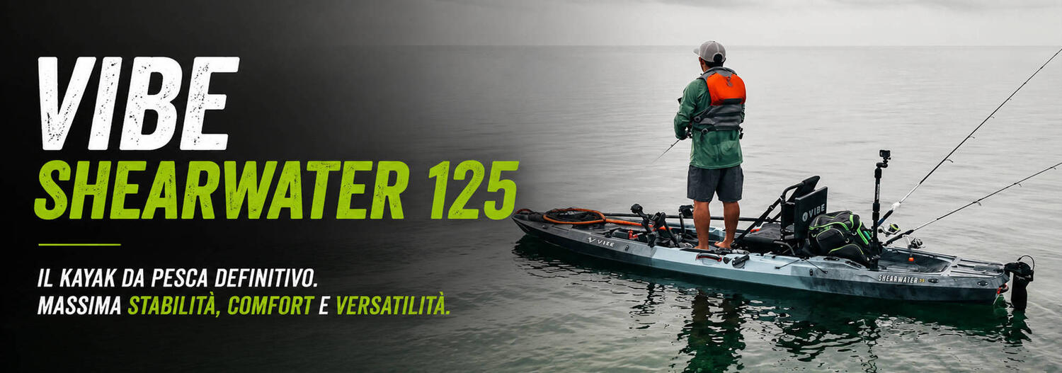 Kayak da pesca a pedali Vibe SHEARWATER 125 X-Drive - 381 cm 