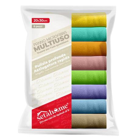 SETABLU PANNO IN MICROFIBRA 8 PEZZI 30X30 CM 