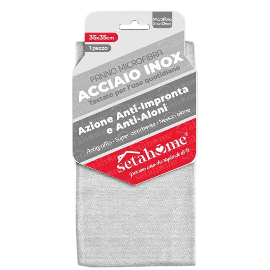 SETABLU PANNO IN MICROFIBRA ACCIAIO INOX 35X35 CM 
