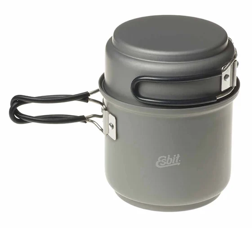 ESBIT COOKSET Con Bruciatore ad Alcool 985 ml + 470 ml in Alluminio Anodizzato