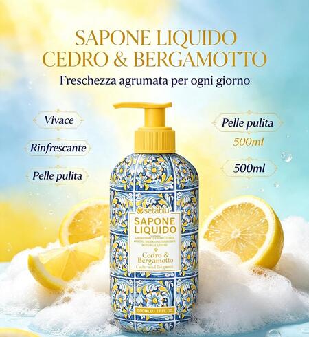 Seta Blu Sapone Liquido da 500 ml Cedro & Bergamotto