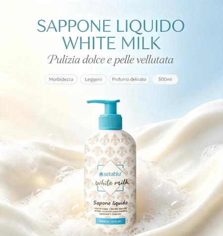Seta Blu Sapone Liquido da 500 ml White Milk
