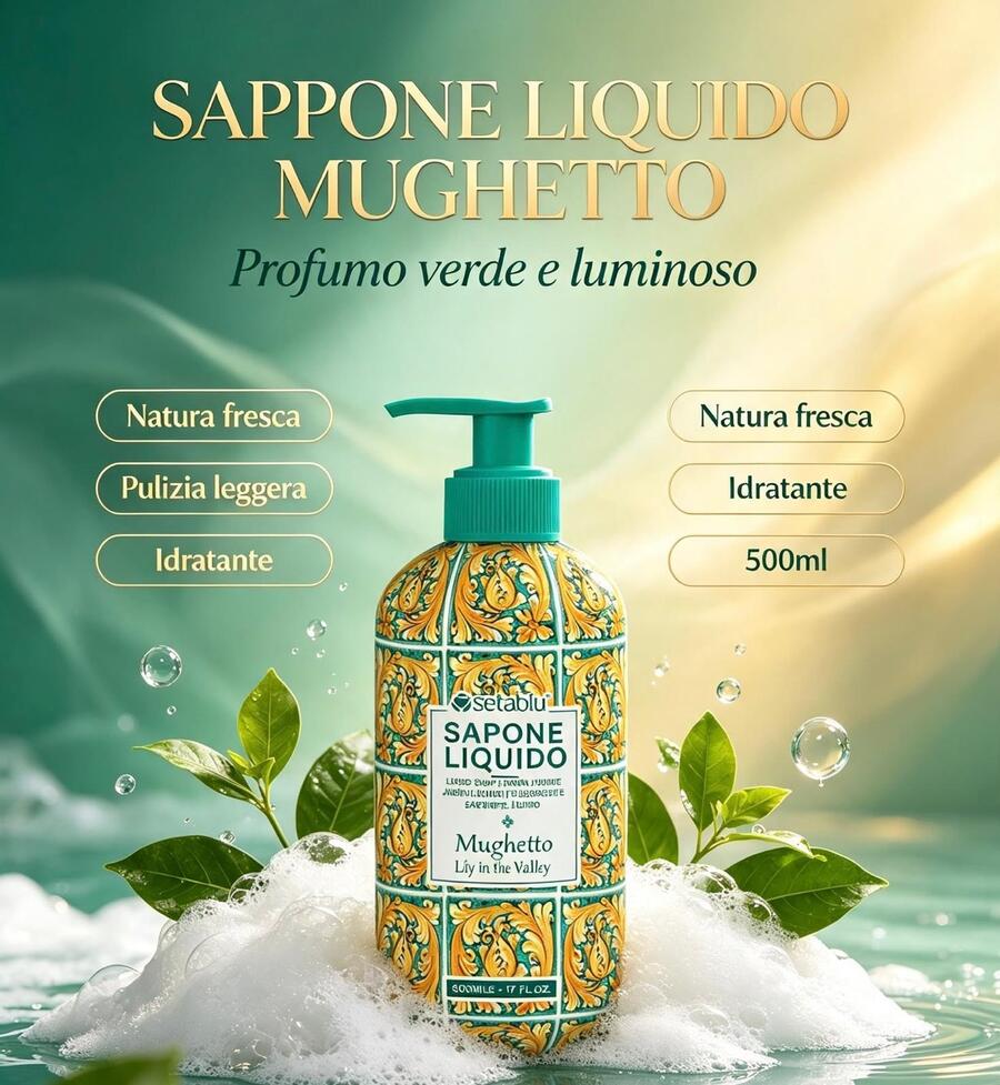 Seta Blu Sapone Liquido da 500 ml Mughetto