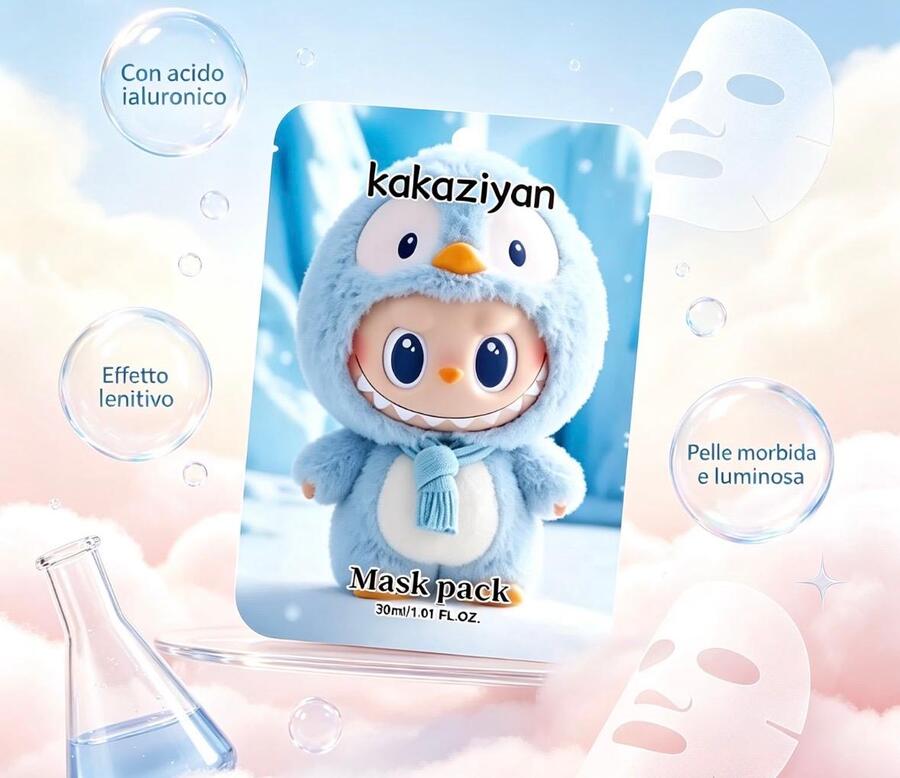 Kakaziyan Maschera Viso con Acido Ialuronico Da 30 ml [Conf. da 10 pezzi]