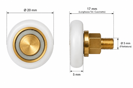 R400/159 - Cuscinetto Eccentrico compatibile x Rodi Confort TDA - Kit 2 pz