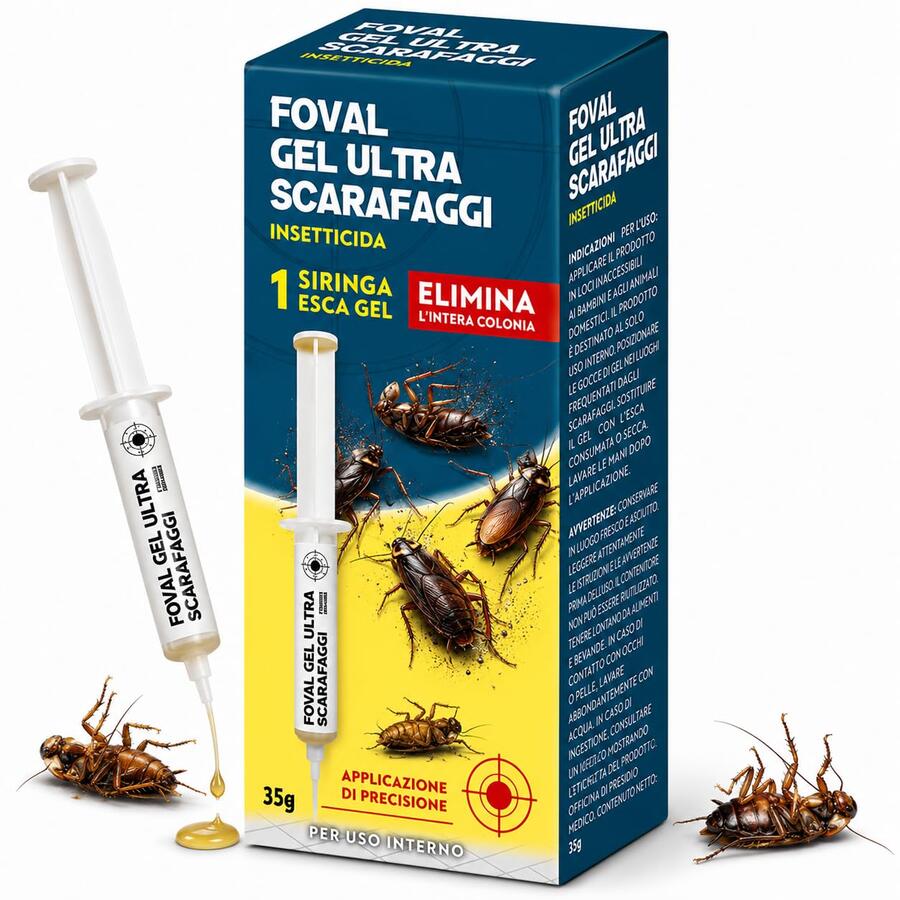 Adama FOVAL GEL SCARAFAGGI Siringa esca insetticida attrattivo blatte da 35 GR