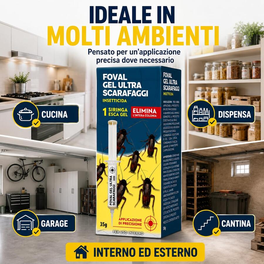 Adama FOVAL GEL SCARAFAGGI Siringa esca insetticida attrattivo blatte da 35 GR