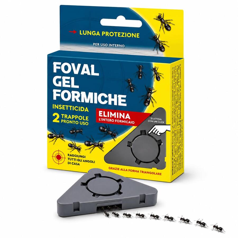 2 Trappole Adama Foval Gel Trappola Per interni Formiche Insetticida 10g