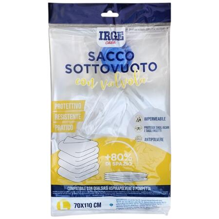 IRGE SACCO SOTTOVUOTO TRASPARENTE 70X110 CM 