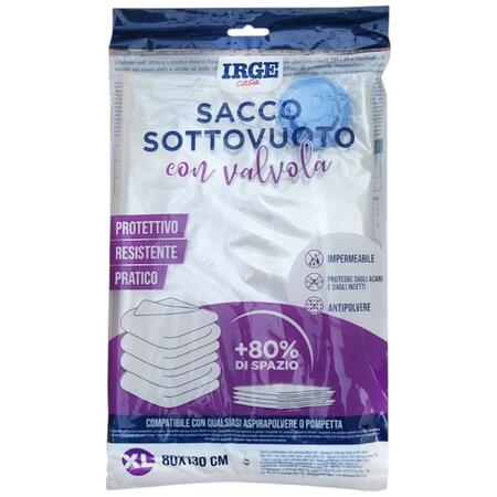  IRGE SACCO SOTTOVUOTO TRASPARENTE 80X130 CM