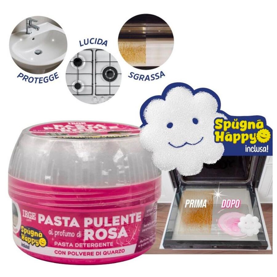 IRGE PASTA PULENTE AI PROFUMO DI ROSA 500 GR + SPUGNA 