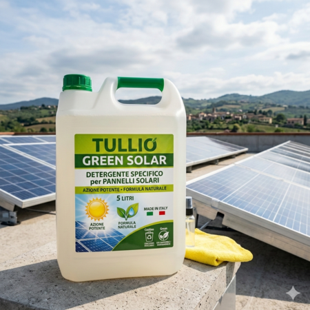 5L Tullio Green Solar Detergente Specifico per Pannelli Solari e Fotovoltaici, Formula Naturale