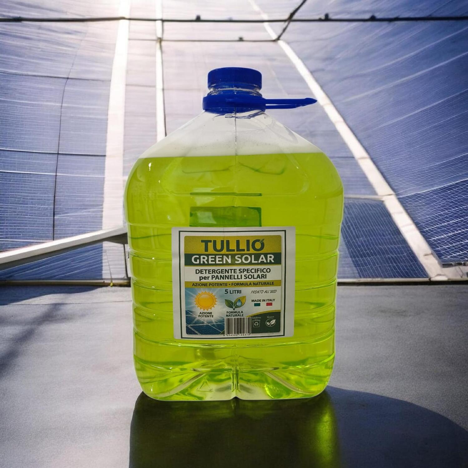 5L Tullio Green Solar Detergente Specifico per Pannelli Solari e Fotovoltaici, Formula Naturale
