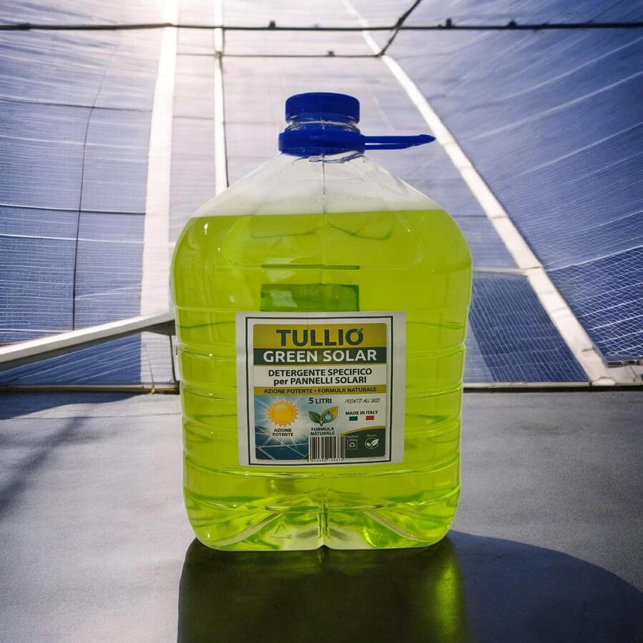 5L Tullio Green Solar Detergente Specifico per Pannelli Solari e Fotovoltaici, Formula Naturale